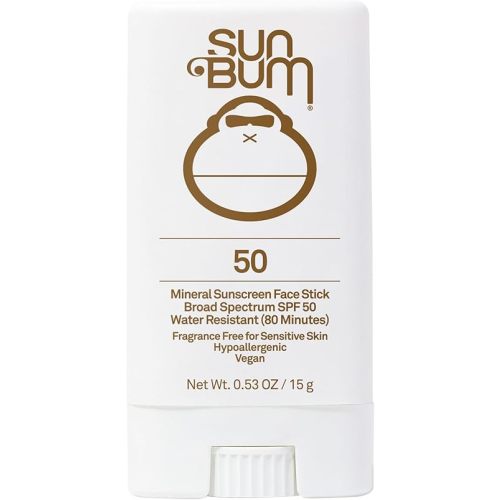 Sun Bum Mineral SPF 50 Face Stick Sunscreen | Water-Resistant Broad Spectrum Sunblock with Vitamin E | Hypoallergenic | Hawaii 104 Act Compliant (Octinoxate & Oxybenzone Free)| Travel Friendly 0.53 oz