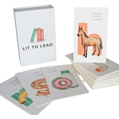 Lit Letters Flashcards Official Lit to Lead Product | Learn Letter Sounds up to 2X Faster | Alphabet Flash Cards | Embedded Pictograph Mnemonic