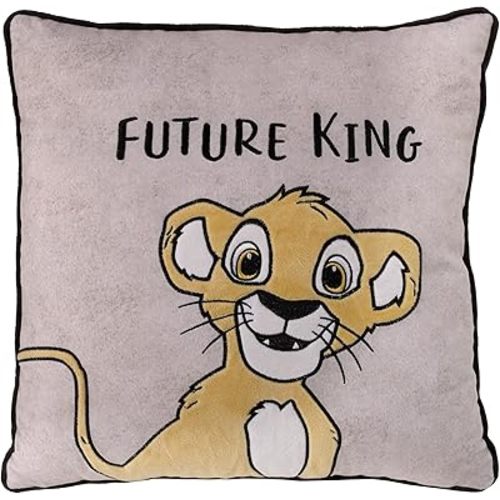 Disney Lion King Taupe and Gold Simba Future King Embroidered Decorative Pillow