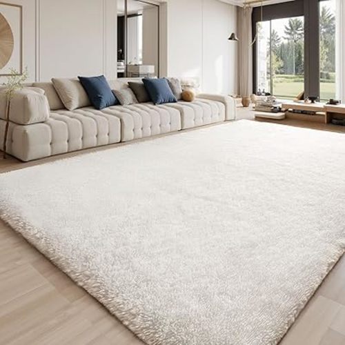 Sour Lemon 8x10 Area Rugs for Bedroom, Living Room Fluffy Rug, Large Area Rug Shag Shaggy Carpet Soft Plush Furry Bedside Rugs, Machine Washable Area Rugs for Kids Girls Boys Home Decor Anti Slip