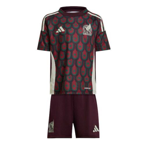 Toddler Mexico National Team adidas Burgundy 2024 Home Mini Kit