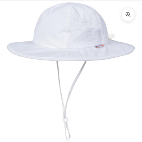 Kids Wide Brim Sun Hat "Fun Sun Day Play Hat" - White