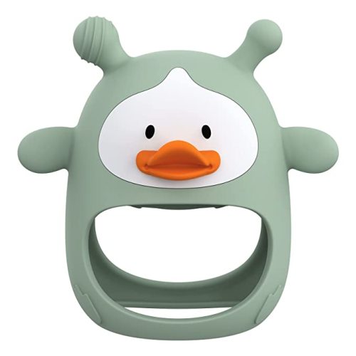 Teething Toys for Babies 0-6 Months, Never Drop Silicone Baby Teether, Hand Pacifier for Sucking Babies, Soothing Pain Relief, Best Chew Toy for Teething Baby, Teething Mitten for New Born - Green