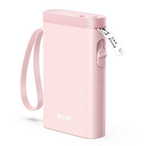Label Maker Machine With Tape, Nelko P21-a Portable Bluetooth Label Printer, Mini Label Makers With Multiple Templates For Office Home, Pink