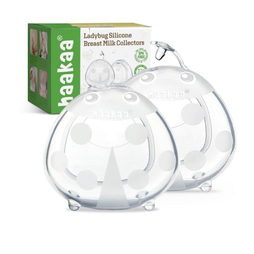 haakaa Ladybug Milk Collector Wearable Milk Collector Ladybug Breastmilk Collector Breastfeeding Milk Catchers Breast Milk Savers 2.5oz/75ml 2 PCS