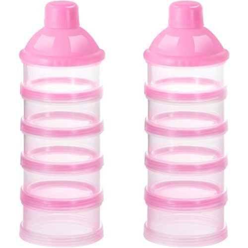 Accmor Formula Dispenser On The Go, 5 Compartments Stackable Formula Container for Travel, Baby Milk Powder Kids Snack Container, BPA Free