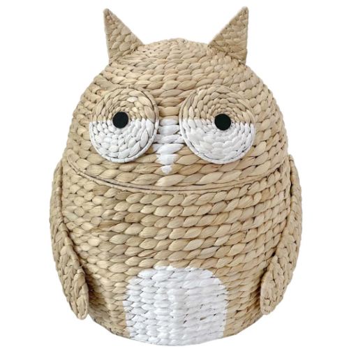 Tiny Dreamers Owl Water Hyacinth Laundry Hamper