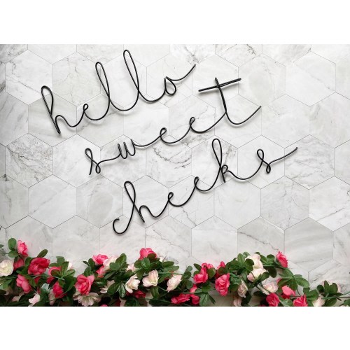 Hello Sweet Cheeks | Wire Word Sign | Bathroom Decor | Funny Bathroom Sign | Wire Words | Wire Wall Art | Wall Hanging | Home Decor