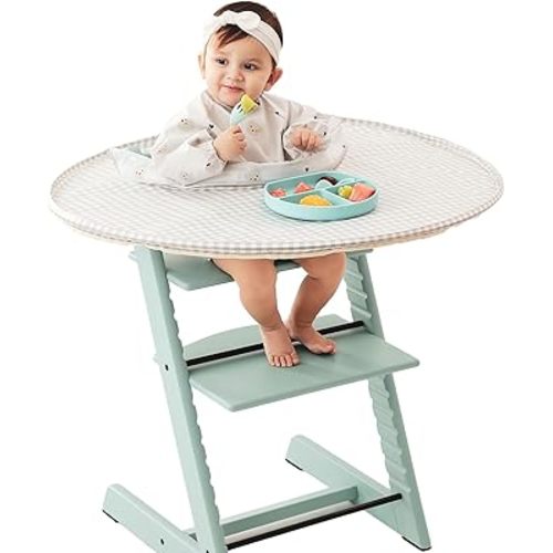 MITCHENIFY Food Catcher Fit for Stokke Tripp Trapp High Chair, Waterproof Long Sleeve Eating Bib, Baby Feeding Essentials, Accessories for Highchair