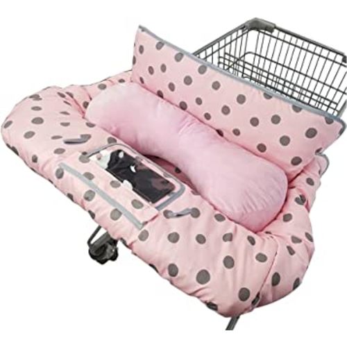 Shopping Cart Cover for Baby/Toddler with Supportive seat positioner, Cozy High Chair Cover, Pink