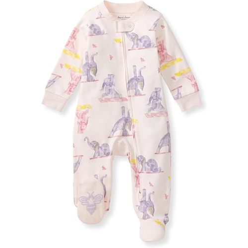 Burt's Bees Baby Girls' Organic Cotton Sleep and Play Footed Pajamas