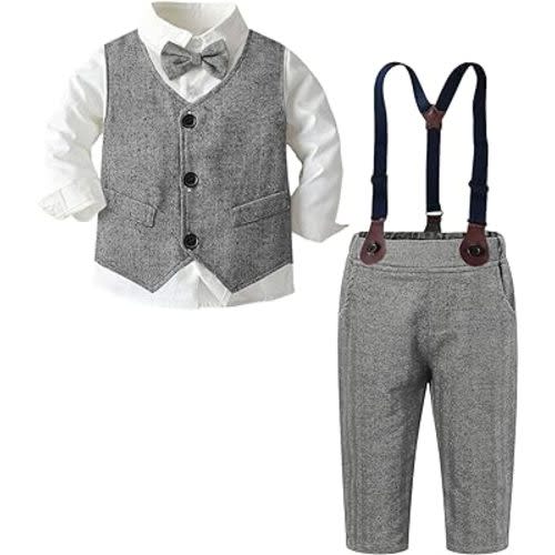 SANGTREE Baby Boys Gentleman Outfits Suit Set, 3 Months - 14 Years