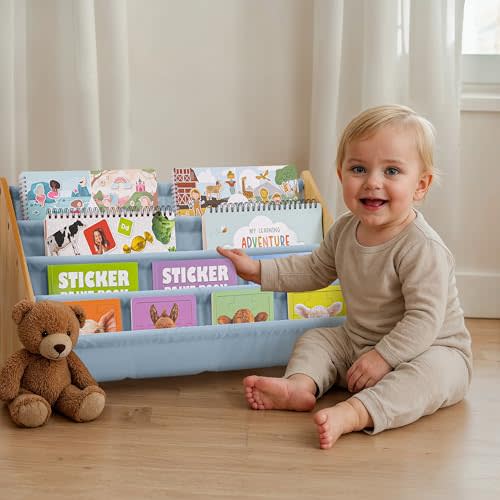 ZICOTO Decorative Nursery Bookshelves for Kids – Easy-to-Install Wall Shelves – Beautiful Organizer for Baby's Bedroom and Playroom Decor