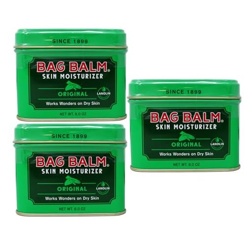 Bag Balm Vermont's Original Hand Moisturizer, Hand Balm for Dry Skin, Cracked Hands, Heels & Dry Hands Treatment, For Dogs and More Ointment, Lotion - 8oz Tin, 3 Pack