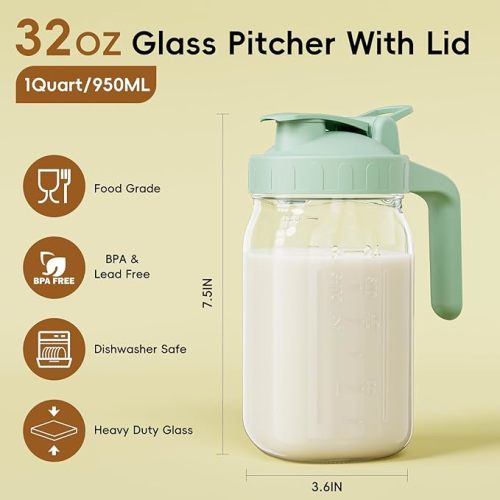 Breast Milk Glass Pitcher Jug