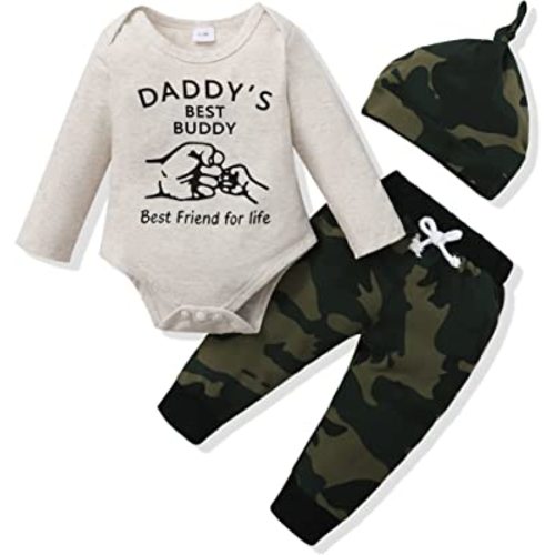 Renotemy Newborn Baby Boy Clothes Outfits Infant Boy Letter Print Romper Pants Clothing Set