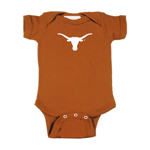 Texas Longhorns Baby Burnt Orange Bailey Primary Short Sleeve One Piece