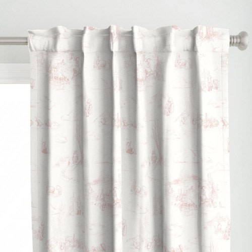 Pastel Pink Pooh Curtain Panel - Winnie-the-pooh by at_the_cottage - Winnie The Pooh Blush Pink Custom Curtain Panel by Spoonflower