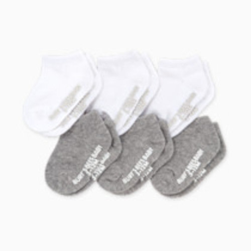 Burt's Bees Baby Unisex Baby Socks Ankle or Crew Height Made with Soft Organic Cotton, 6 Packs with Non-Slip Grips for Babies