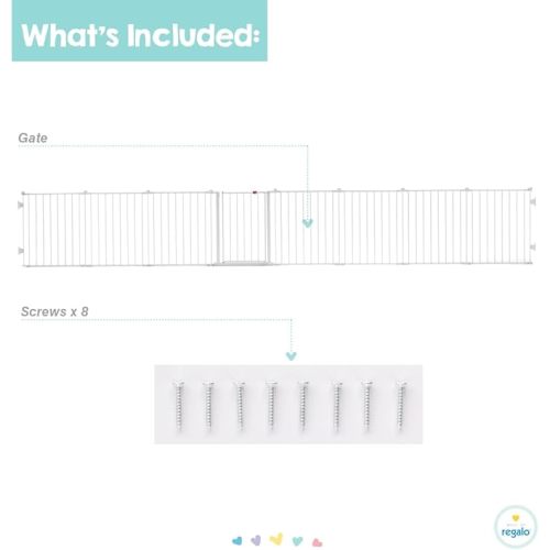 Regalo 194-Inch Super Wide Adjustable Baby Gate and Play Yard, 2-in-1, Bonus Kit, 4 Count (Pack of 1)