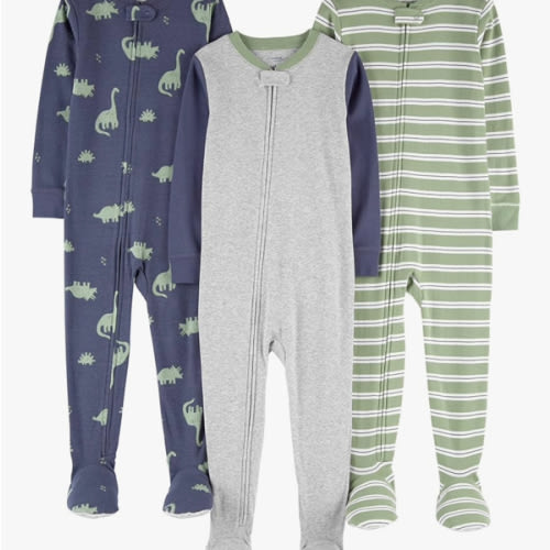 Simple Joys by Carter's baby-boys 3-pack Snug Fit Footed Cotton Pajamas
