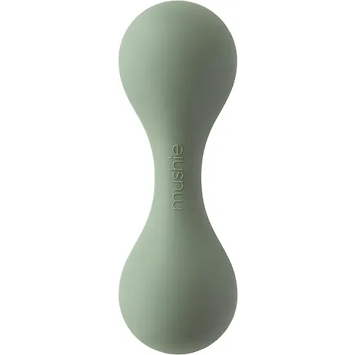 mushie Silicone Baby Shaker Rattle Toy | Ages 3+ Months (Dried Thyme)