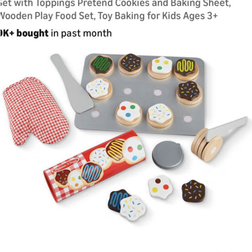 Amazon.com: Melissa & Doug Slice and Bake Cookies Wooden Play Food Set with Toppings Pretend Cookies and Baking Sheet, Wooden Play Food Set, Toy Baking for Kids Ages 3+ : Melissa & Doug: Toys & Games