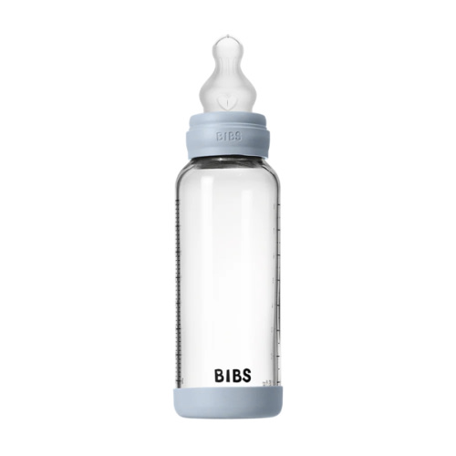 Baby Glass Bottle Set 8oz Silicone - Baby Blue – Bibsworld store US