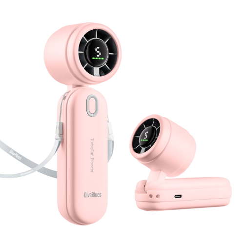 Diveblues Handheld Fan - 4000mAh Turbo Mini Fan with 5-Speed Wind, Rechargeable Battery for Travel & Outdoor Use