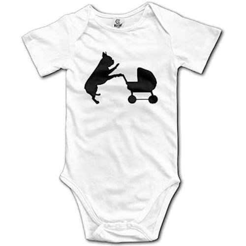 LittleHorn French Bulldog The Babysitter Baby Cartoon Onesie Short Sleeve Bodysuit Rompers