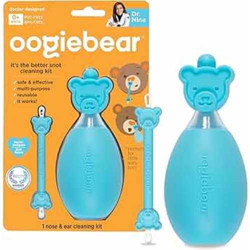 oogiebear BearPair Baby Nose Cleaner & Ear Wax Removal Tool with Nasal Aspirator - Safe Booger & Earwax Removal for Newborns, Infants, Toddlers
