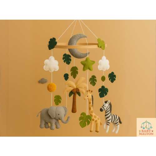 Safari Mobile, Safari Cot Mobile, Wild One Birthday, Felt Animals Jungle, Safari Animal, Safari Mobile For Crib, Safari Mobile Nursery, Baby