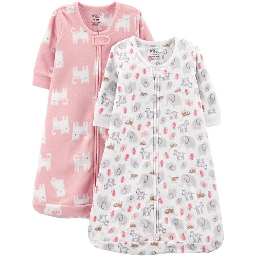 Unisex Babies' Microfleece Sleepbag Wearable Blanket, Pack of 2