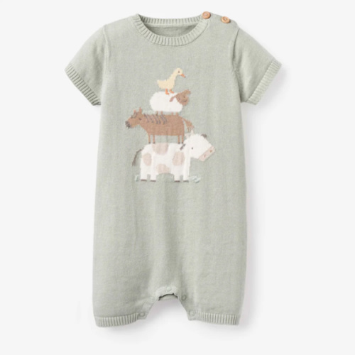 On the Farm Knit Shortall Romper – Elegant Baby