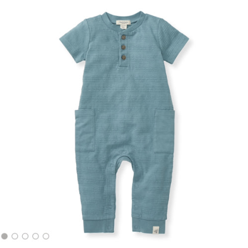 Organic Dotted Jacquard Baby Boy Jumpsuit
