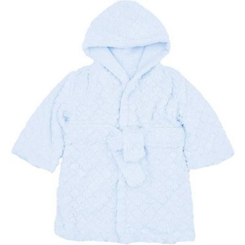 EVERYDAY KIDS Blue Baby Fleece Robe with Hood Cozy Hooded Bathrobe for Boys  Ages 0-9 Months Soft, Warm, Lightweight Infant Sleepwear, Loungewear