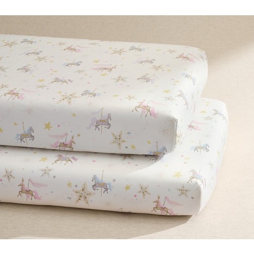 Tutu du Monde Carousel Horse Organic Crib Fitted Sheet