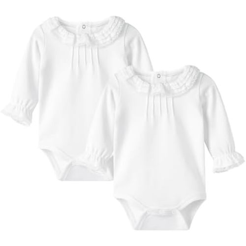pureborn Baby Romper Bodysuits 2-Pack Unisex Soft Cotton One-Piece Outfit for Infant Boys Girls 0-24 Months
