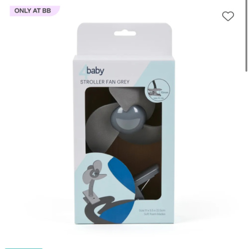 4Baby Stroller Fan Grey | Trays & Attachments | Baby Bunting AU