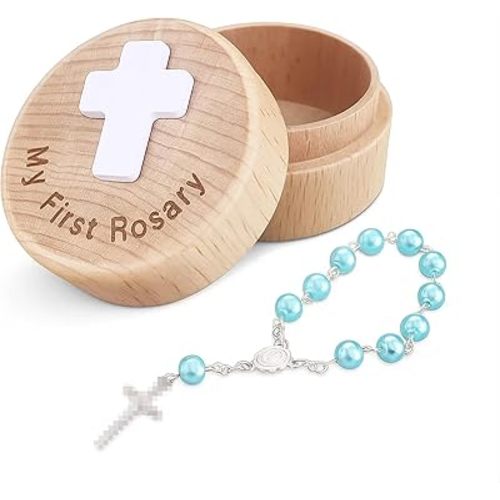 TBTFW My First Rosary, Baptism Keepsake Box, Catholic Baptism Gifts, Rosary for Baby Birthday and Shower