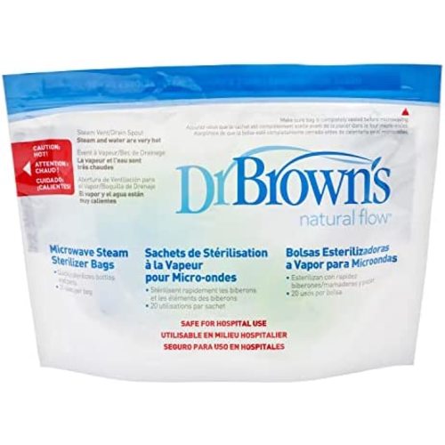 Dr. Brown’s Microwave Steam Sterilizing Bags for Baby Bottles, Pacifiers and Accessories