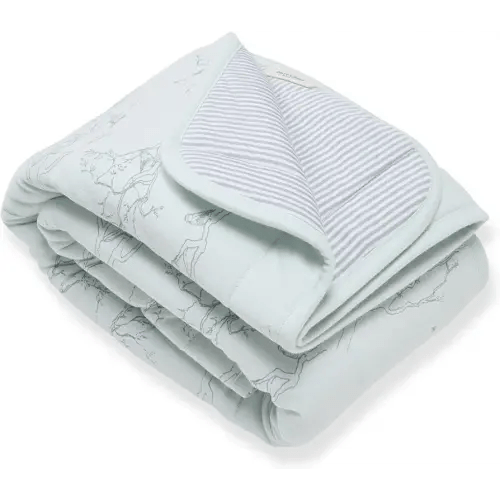 Burt's Bees Baby Reversible Blanket, Nursery, Stroller & Tummy-Time Organic Jersey Cotton Quilted Infant & Toddler Bedding