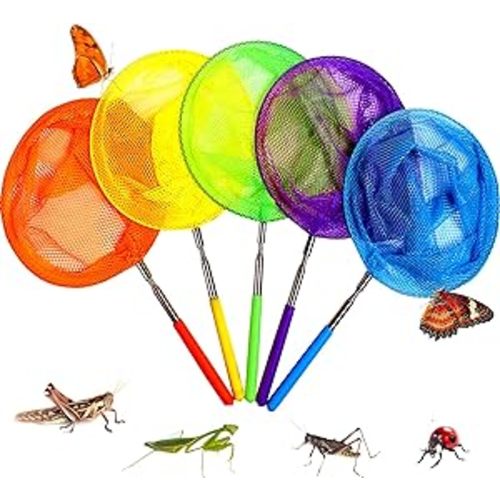 Amazon.com: Kids Telescopic Butterfly Fishing Nets for Kids Catching Insect Net Outdoor Tools for Catching Bugs Fish Insect Ladybird, Extendable 34 Inches and Anti Slip Grip