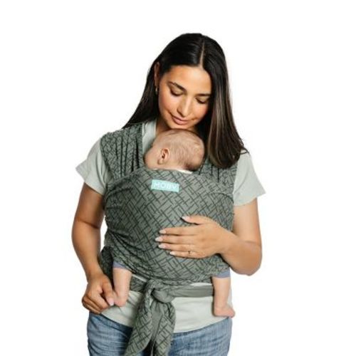 Moby Classic Wrap Baby Carrier - Olive Etch: Cotton Material, 8-33 lbs Capacity, Buckle-Free Design