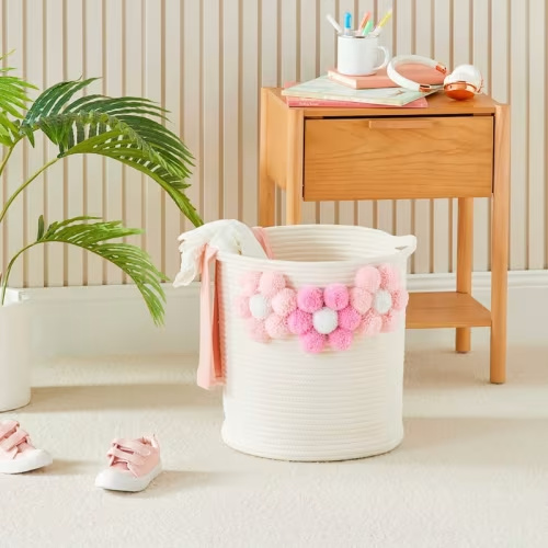 Adairs Kids - Designer Pom Pom Burst Decorative Basket | Adairs