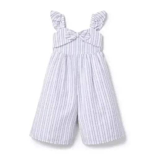 Girl White Stripe Striped Sweetheart Jumpsuit by Janie and Jack