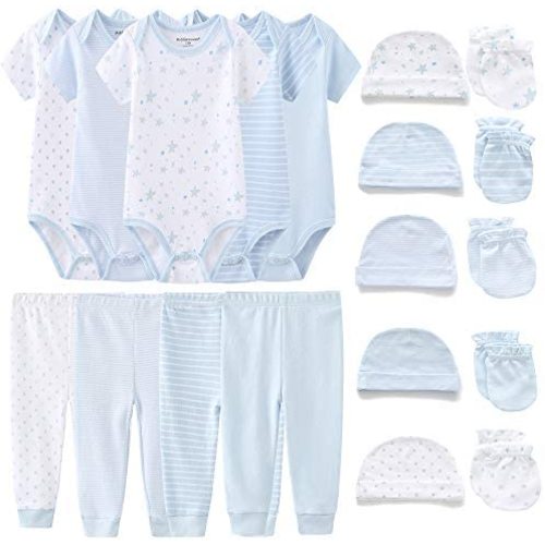 Kiddiezoom Unisex Baby Layette Essentials Giftset Clothing Set 19-Piece For Newborn Baby