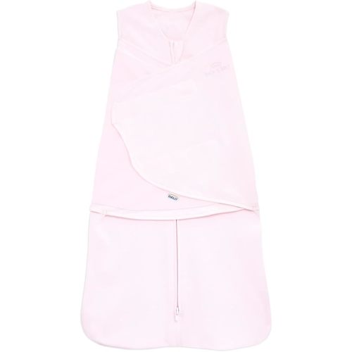 HALO 100% Cotton Sleepsack Swaddle, 3-Way Adjustable Wearable Blanket, TOG 1.5, Soft Pink, Small, 3-6 Months