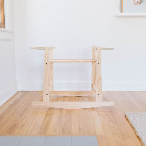 Modern Rocking Bassinet Stand- Natural Pine (In Stock)