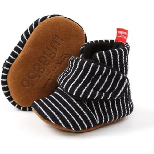 Baby Boys Girls Booties Boots Warm Cozy Fleece Socks Boot Soft Soles Non-Slip Slippers Shoes Adjustable First Walking Crib Shoes